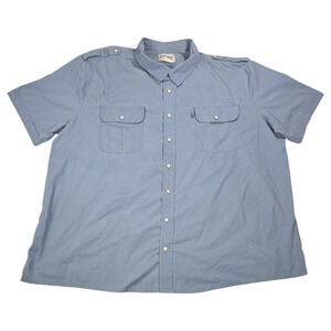 Haband Mens 3XL Blue Short Sleeve Utility Shirt Hiking Camping Outdoors Vacation